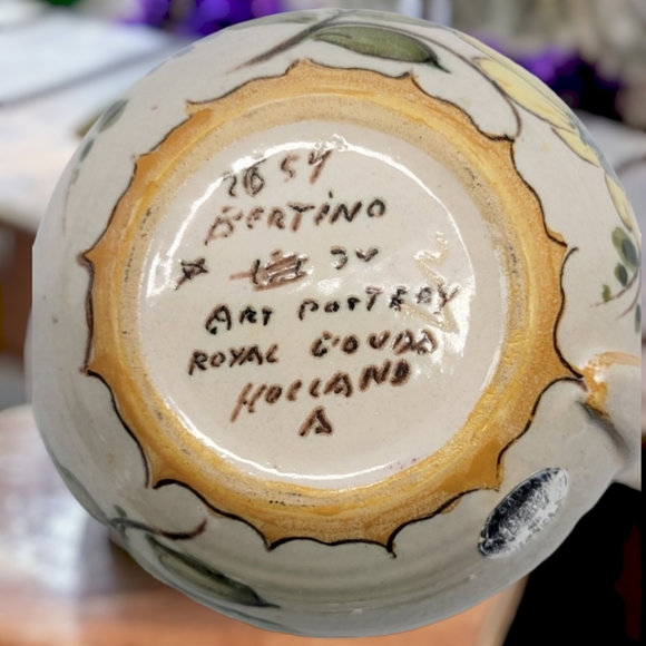 Vintage Royal Gouda Botanical Vase/ Pitcher - Picture 9 of 10